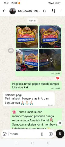 Testimonial Papan Bunga Pernikahan sario