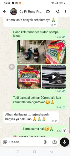 Testimonial Papan Bunga sario